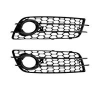 2pcs Front Bumper Fog Light Lamp Cover Grille Grill Compatible With Audi A4 B8 S-Line S4 Models 2008-2012 8K0807682C01C 8K0807682C(Black Black Ring)