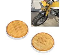 2PCS Front Fork Reflectors Motorcycle Fork Leg Reflectors Round Amber M6 with Screws for C70 CB100 CB175 CB350 Replacement