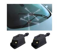 2PCS Front Windshield Washer Nozzles, 4 Holes Auto Wiper Washer Spurter Kit Replacement Interior Accessories, Universal Straight Pillar Spray Jet for Vehicle, Truck, SUV