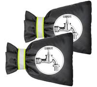 2Pcs Frost Free Outdoor Tap Covers, 6" W x 8.4" H Outside Water Faucet Winter Covers, Thickened Insulated Tap Cover for Outside Winter with Reflective Strip, Winter Freeze Protection