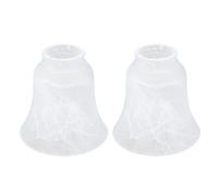 2pcs Frosted Glass E27 Bell Lamp Cover for Ceiling and Wall Lights | Light Cover, Cracked Marble Texture, Decorative Reuseable Shade for Pendant Fixtures and Chandelier