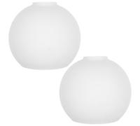 2pcs Frosted Glass Lamp Shade, Globe Cover with 42mm Fitter Opening | Replacement Accessory for Ceiling Fixtures and Wall Lights, Smooth Milk White Finish, Suitable for Hallway or Living Room