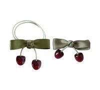 2pcs Fruit Bowknot Elastic Hair Bands and Clip Set for Baby Girls Sweet Barrettes and Ties Kids Accessories Kids Bowknot Hairpins