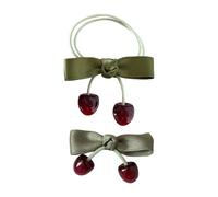 2pcs Fruit Bowknot Elastic Hair Bands And Hair Clip Set For Baby Girls Sweet Barrettes And Hair Ties Kids Accessories