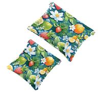 2Pcs Fruit Party-914 Pocket Cosmetic Bag for Purses, Waterproof Makeup Bag Cosmetic Pouch, Portable No Zipper Makeup Bag, Multicolor 03, A：7.1x5.8in/18x14.8cm，B:4.7x4.5in/12x11.5cm