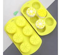 2Pcs Fruit Shaped Silicone Molds, 3D Lemon Fondant Mold Chocolate Candy Biscuit Sugar Baking Mold for Cake Cupcake Dessert Candle Decoration Suitable for Making Chocolates, Jellies,Candy Making