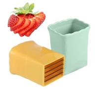 2PCS Fruit Slicer Cup Strawberry Slicer, Cup Slicer Strawberries Cutter Cup, Speed Cutter for Banana Grape Egg Kitchen Portable Slicing Tool