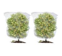 2PCS Fruit Tree Netting Bird Protection, Bird Netting for Garden, Insect Mesh Net with Drawstring, Plants Fine Mesh Cover Nets for Vegetables Fruit Strawberry Bush (120 * 140cm)