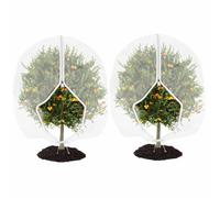 2PCS Fruit Tree Netting Bird Protection with Zipper, Bird Netting for Garden, Insect Mesh Net with Drawstring, Plants Fine Mesh Cover Nets for Vegetables Fruit Strawberry Bush (80x100cm)