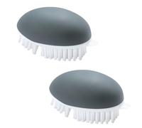 2Pcs Fruit Vegetable Cleaning Brush, Non-Slip Grip Potato Egg Scrubber Brush with Razor for Food, Corn Silk, Carrots, Cucumbers, Asparagus