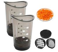 2Pcs Fruit Vegetable Slicer, Multifunctional Clear Fruit Slicer Cup with Removable Push Plate, Dishwasher Safe, Quick & Fun Kitchen Gadgets for Home Cup Slicers for Fruits and Vegetables