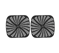 2pcs Fryer Reusable Silicone Fryer Liner,Air Fryer Oven Liners,Air Fryer Liner Accessories Scratch Resistant Silicone Liner Mat for Foodi AG301 Fryer(Black)