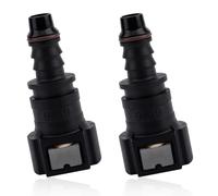 2pcs Fuel Line Quick Connectors, Durable Plastic Hose Quick Release Connector Practical Male & Female Push-On Straight Fuel Line Fittings for Most Vehicles Repair(Black)