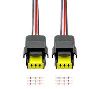 2pcs Fuel Rail Pressure Sensor Wiring Loom Connector 3 Pin For 55PP06-03 1920GW HDI with 6pcs Heat Shrink Solder Seal Butt Splice Connectors