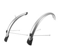 2pcs Full Cover Bike Fender for Road Bicycles, Silver PVC Mudguard | Extra Wide Panel, Quick Release Detachable Installation, Reduces Rear Wheel Spray, Daily Commuting and Long Commutes