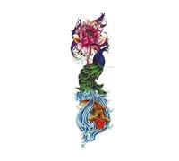 2pcs Full Flower Arm Back Leg Tattoo Sticker Fish Peacock Temporary Body Paint Fake Tattoo(01)