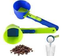 2Pcs Funnel Protein Powder Scoop, Gym Measuring Spoon,Coffee Scoops,Funnel Scoop for Powder with Sliding Base,2 in 1 Measuring Slide Scoop Funnel for Precise Measurement Protein Powder Coffee Food