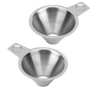 2pcs Funnels for Kitchen Use, 0.87 Inch Bottom Reusable Stainless Steel Funnel Spice Funnel Kitchen Funnels Spill-Free Metal for Salt Condiment Liquids Ingredients Oils