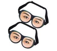 2pcs Funny 3D Eye Mask Adjustable Sleep Cover for Travelling Students | Polyester, Soft Touch Finish, Unique Look, Commuting and Leisure Use, Reduces Friction Noise, Won’t Slip