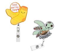 2Pcs Funny and Cute Badge Reel with Clip Retractable Cute Sea Turtle Nurse Holder Accessories for Medical Assistant Doctor Office Worker