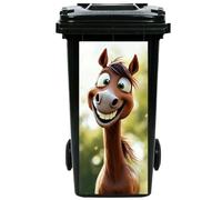 2PCS Funny Animal Wheelie Bin Stickers, Donkeys Painting Trash Can Sticker
