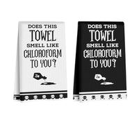 2Pcs Funny Black White Kitchen Towels 24x14 Inch, Funny Joked Themed Waffle Hand Towels for Kitchen Home, Absorbent Soft Microfiber Dish Cloth Tea Towel, Housewarming Gifts for Women
