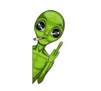 2pcs Funny Car Stickers Peeking Alien Decals-Vesvory Vinyl Car Sticker Bumper Decal Self-Adhesive Alien Vertical Middle Finger 3D Cars Windows Bumpers Decals (Right)