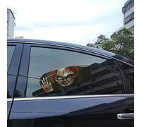2pcs Funny Car Stickers Vinyl Car Sticker Bumper Decal Double-Side Self-Adhesive Peeking Alien Horror Figures Decal for Cars Windows Bumpers Decals (Chucky)