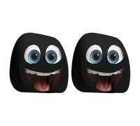 2pcs Funny Cartoon Car Headrest Covers,Cute Eyes Stretch Headrod Protector - Elastic Cover Decor Accessories for Car Front Seat Rest Halloween Decoration