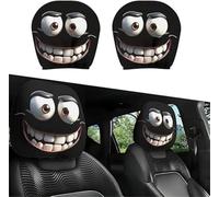 2PCS Funny Cartoon Car Headrest Covers - Funny Cartoon Car Headrest Covers, Elastic Fit, Breathable Fabric, Keep the Chair Clean and Safe, Easy Install & Washable for Cars Vans Trucks (1 Pairs)