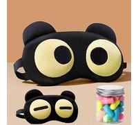 2PCS Funny Eye Sleep Mask with 24PCS Memory Cotton Noise Cancelling earplugs,100% Blackout Sleeping Mask with Adjustable Strap, Soft Night Blindfold Eye Shades for Travel Naps Shift Works Games