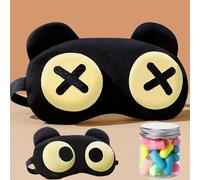 2PCS Funny Eye Sleep Mask with 24PCS Memory Cotton Noise Cancelling earplugs,100% Blackout Sleeping Mask with Adjustable Strap, Soft Night Blindfold Eye Shades for Travel Naps Shift Works Games