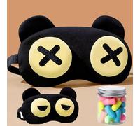 2PCS Funny Eye Sleep Mask with 24PCS Memory Cotton Noise Cancelling earplugs,100% Blackout Sleeping Mask with Adjustable Strap, Soft Night Blindfold Eye Shades for Travel Naps Shift Works Games