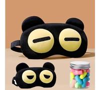 2PCS Funny Eye Sleep Mask with 24PCS Memory Cotton Noise Cancelling earplugs,100% Blackout Sleeping Mask with Adjustable Strap, Soft Night Blindfold Eye Shades for Travel Naps Shift Works Games