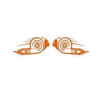 2PCS Funny Fast Moving Snail Car Sticker Personality Car Window Bumper Rear Windshield Decorative Vinyl Decal Accessories(Orange,20x10cm)