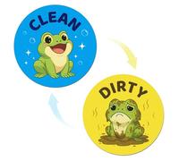 2pcs Funny Frog Dirty Clean Dishwasher Magnet, Double Sided Reversible Flip Magnet for Dishwashers Refrigerators & Laundry Rooms