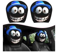 2PCS Funny Headrest Covers Halloween, Elastic Breathable Front Seat Headrest Protector, Double-Sided Print Comical Car Accessories, Washable Spooky Cartoon Style Decoration (B)