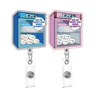 2Pcs Funny Nurse Badge Reel, Ask Me About Our Warm Blankets Retractable ID Holder for Nurse Nursing RN MA CNA LPN & Medical Worker, ER Nurses Badge Clip Accessories