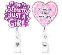 2Pcs Funny Nurse Badge Reel Cute Badge Holder Retractable Alligator Clip Glitter RN Badges Buddy Pink Bow Badges Gifts for ER LPN CNA Nurse Doctor Nursing Student Teacher Medical Worker ID Card Decor