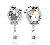 2Pcs Funny X-ray Tech Badge Reel Silly Goose Radiology ID Badge Holder Retractable Clip, Hospital Pediatric Medical CNA RN Badge Reels Accessories -476