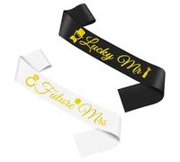 2PCS Future Mrs Mr Gifts Sashes Wedding Gift for Couples Bridal Shower Gifts for Bride Groom Engagement Party Decorations Gift for Engaged Couple Sash Newlywed Present for Couples Her Him Friends