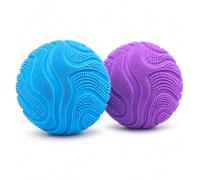 2Pcs Fuzz Ball Squishy, Fuzzball Fidget Stress Balls, Soft Fuzz Squishies for Stress Relief, Portable Squeeze for Office Home and Daily Relaxation (Blue and Purple)