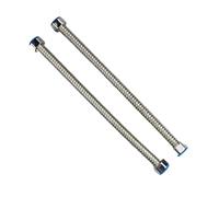 2pcs G1/2" G3/4" G1 Stainless Steel Corrugated Water Hard Pipe Hose 20-200cm(2pcsX 100cm,1-2 BSPP)