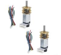 2PCS GA12-N20 DC 6V Metal Gear Motor with Encoder, High Torque Spur Gearbox for DIY RC Hobby, Robotics, 3mm D-Shaft, 150-3000RPM Options(3000RPM)