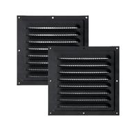 2pcs Gable Vent,Aluminum Wall Vent,10" x 10" Attic Vent,Shed Vent with Screen,Gable Vents for Houses,Shipping Container,Door and Roof(Black)