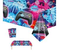 2Pcs Gaming Player Party Tablecloths,137*274cm Video Game Party Table Cloth,Game Party Plastic Table Cover for for Kids Boys Girls Gaming Birthday Decorations,Game Theme Birthday Party Supplies