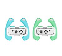 2Pcs Gaming Racing Wheel For Switch OLED, Left and Right Dual Controller Grips Game Controller Replacement Racing Games Accessories (Red/Blue)