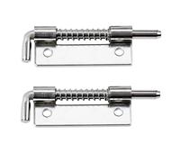 2Pcs Garage Door Lock Latch Spring Stainless Steel Bolts Latches Bolt Hinges Hardware(89MM-Left)