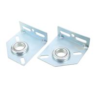 2pcs Garage Door Torsion Shaft Center Support Bracket Galvanized Steel | Robust Stamped Metal Construction for DIY Garage Repair and Commercial Setups, Fits Torsion Bar Fasteners, Silver Finish