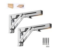 2Pcs Garage Heavy Duty Floating Wall Mounted Collapsible Shelf Bracket, Folding Shelf Brackets for Space Saving DIY Table Work Bench, Max Load 300 lb (150mm/6in)